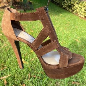Jessica Simpson, Brown Suede Stiletto, 7m, JS-Saylor